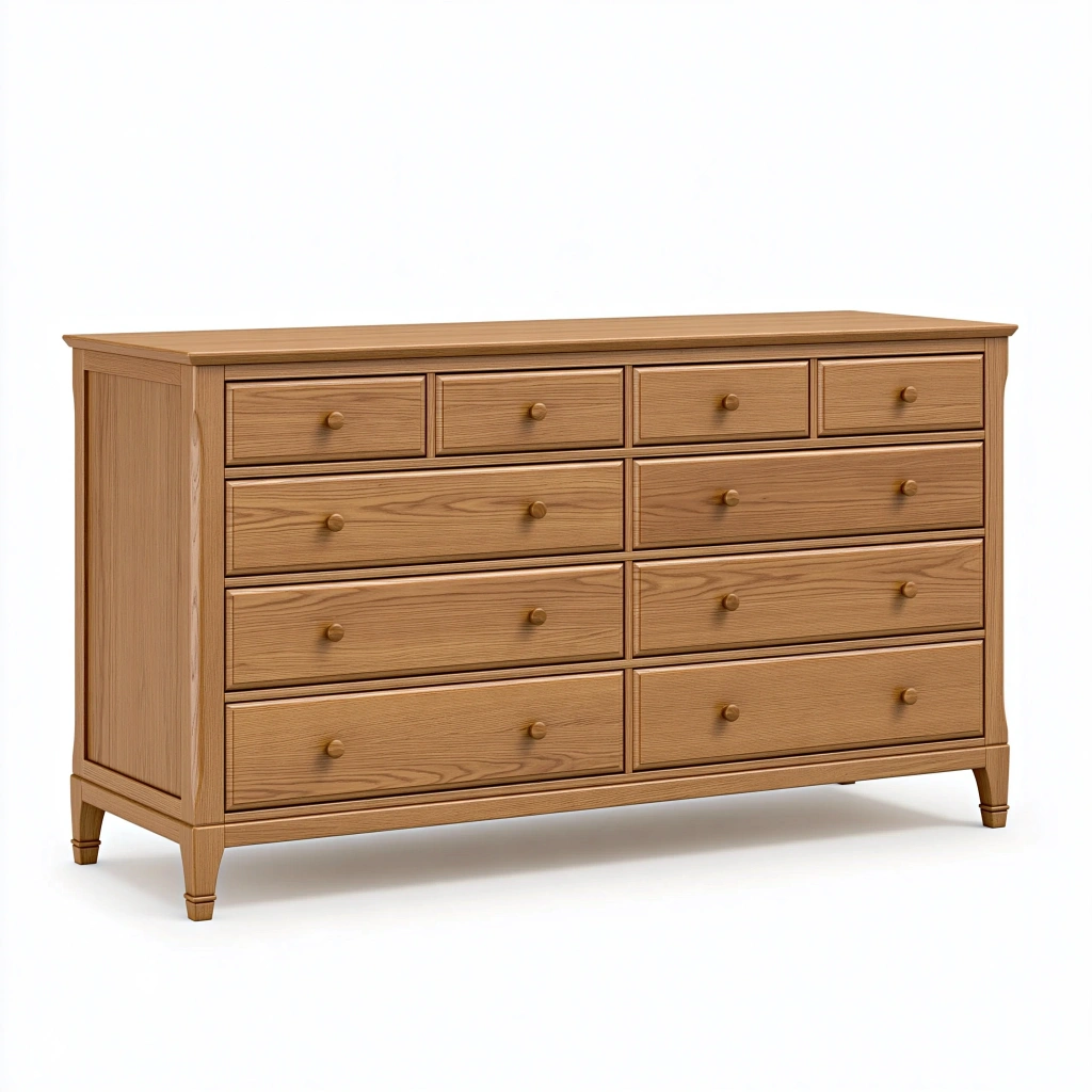 Komoda 160 x 45 x 90 cm z drewna w kolorze dębowym - klasyczna do przechowywania