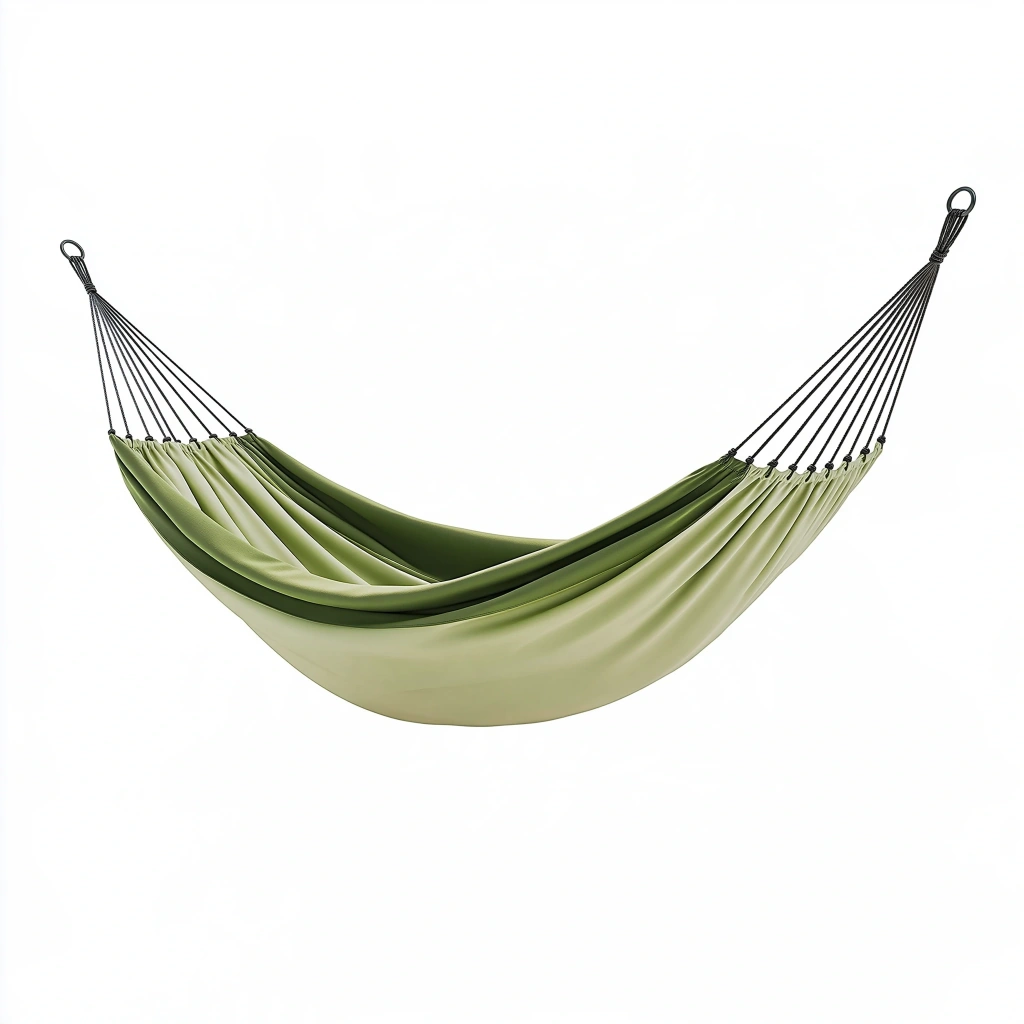 Hamak ogrodowy 200 x 150 cm zielony z tkaniny wiszący